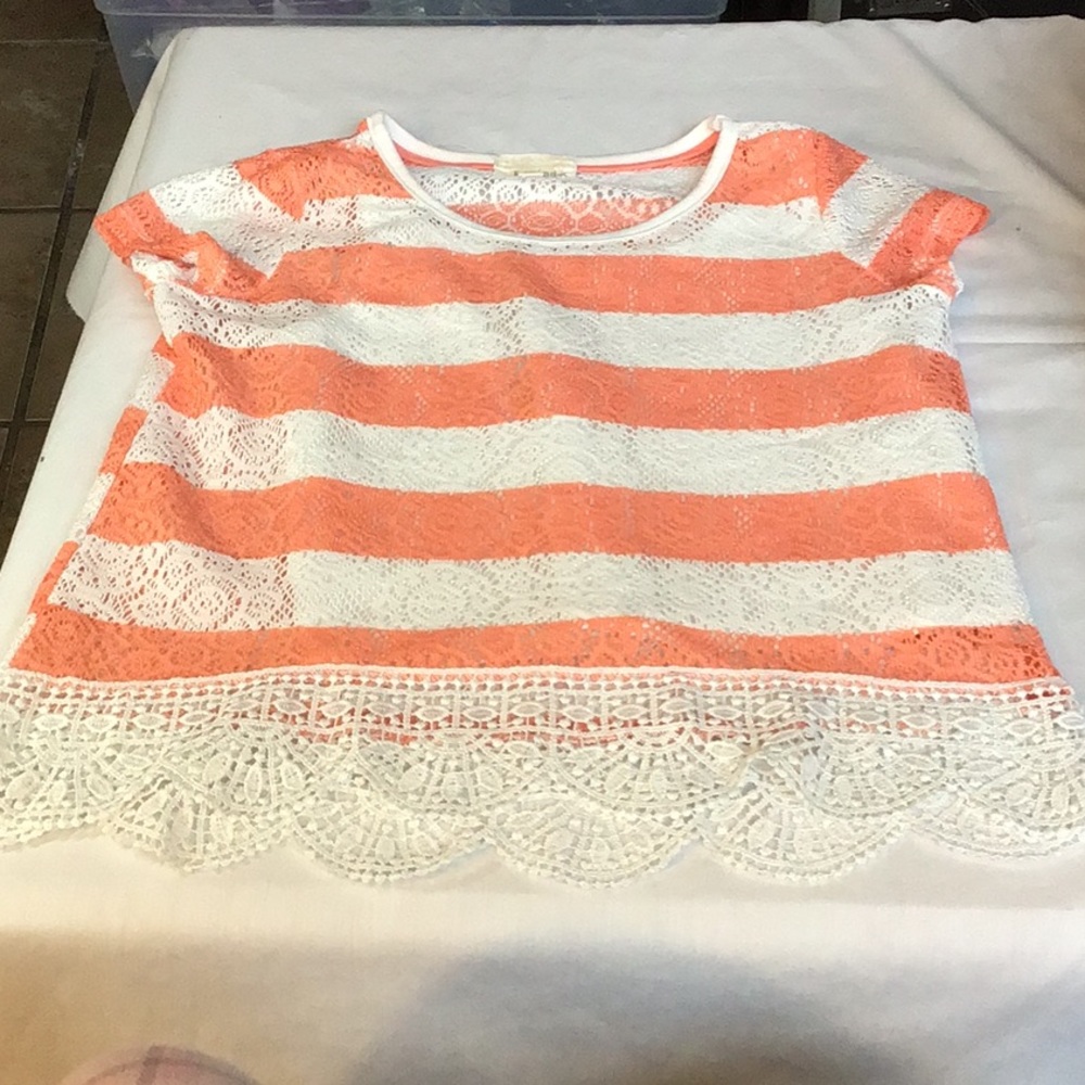 Rewind Girls Sz Medium S/S Layered Top